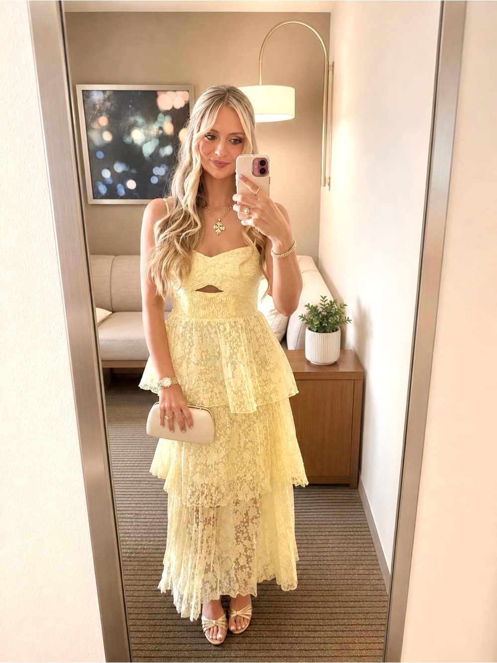 ASTR Emmi Teired Maxi Dress